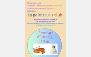 Entrainement du mercredi ET galette des rois