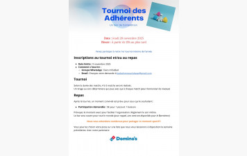 Tournoi des adhérents #1